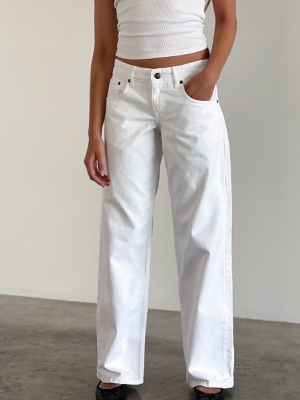 Motel Rocks White Parallel Jeans